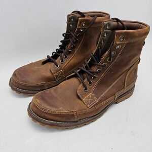 Timberland Earthkeepers Boots Mens 10.5 Brown Leather 6 Inch Moc Toe A1716
